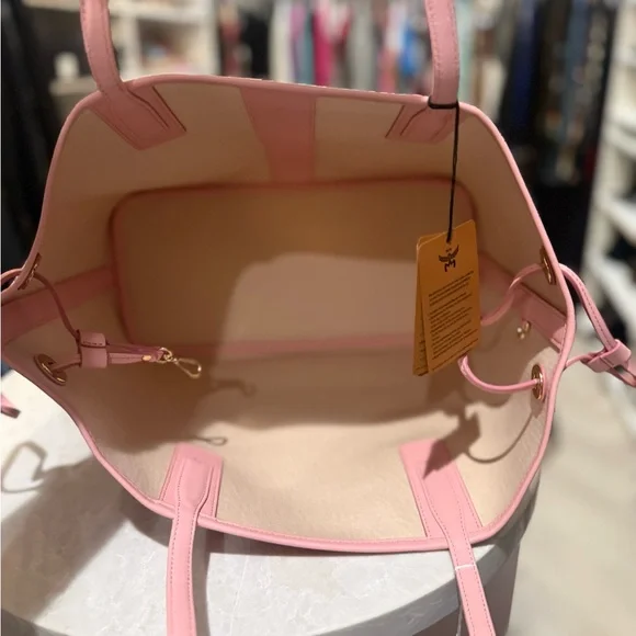 MCM Visetos monogram canvas shopper with zip pouch and nappa leather trim New - Picture 13 of 13